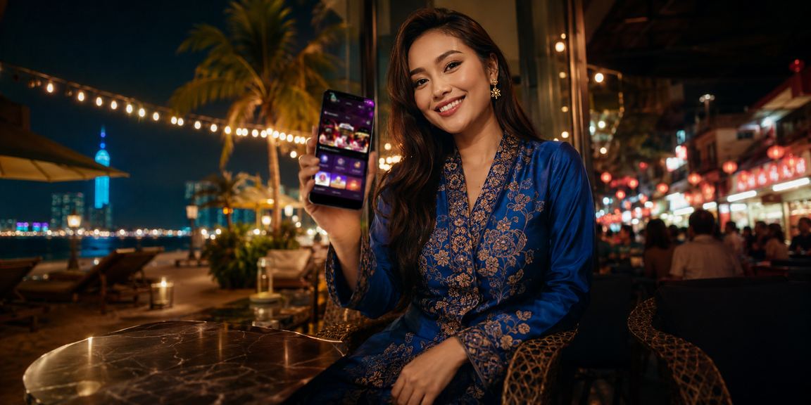 Pengguna menggunakan telefon untuk membuat deposit taruhan sukan di Kuala Lumpur
